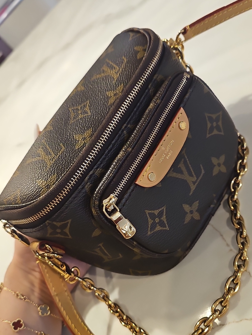 Louis Vuitton Monogram Mini Crossbody in Brown and Gold